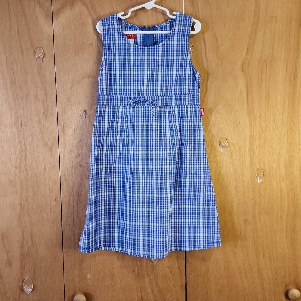 Esprit Girls Plaid Cotton Sleeveless Dress Size 8